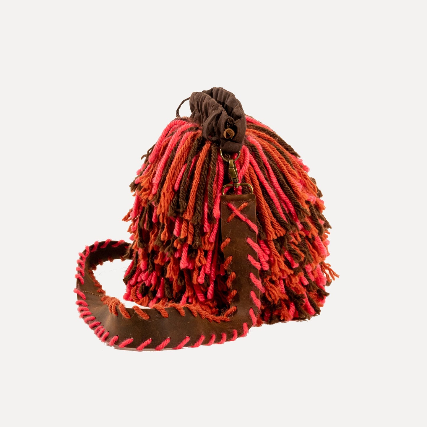 Burga - bag with handmade wool fringes