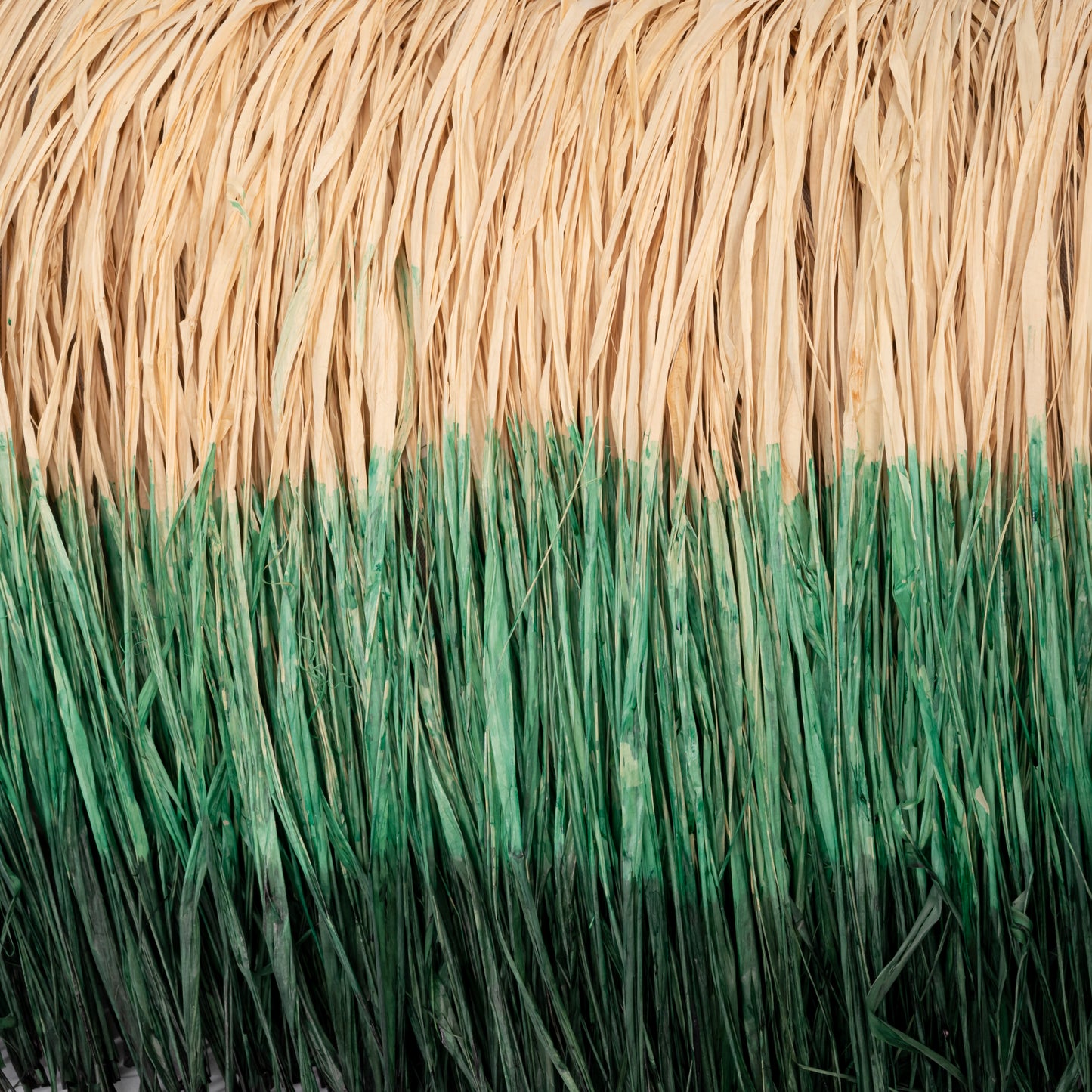 Cimbres - dégradé dyed raffia cushion in Green